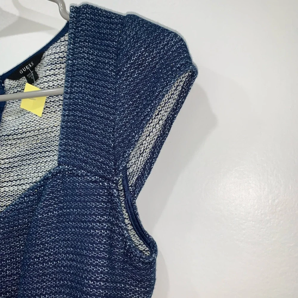 SOLD GUESS Indigo Cap-Sleeve Boucle Dress - Picture 10 of 15